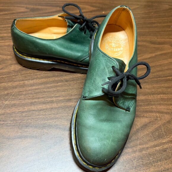 Vintage Dr. Martens Green Leather 3-Eye Shoes - UK5 - Picture 4 of 9